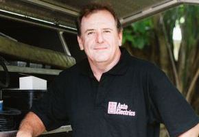 Brett at the back of his service van
